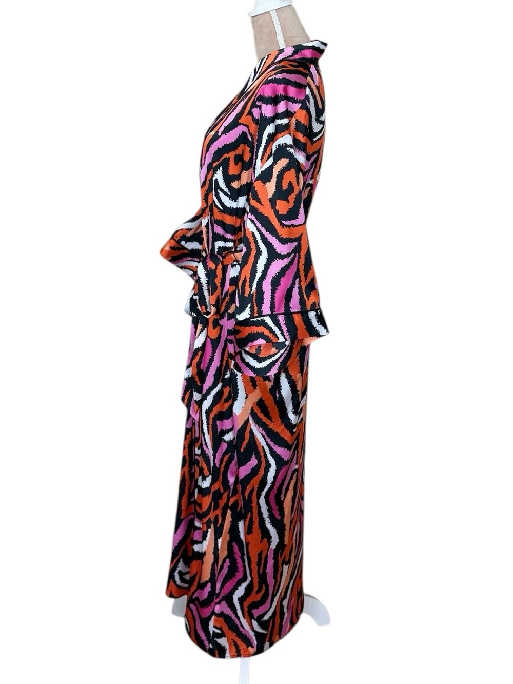 Diane Von Furstenberg for Target Long Satin Disco Zebra-Print Kimono/Robe NWT - Picture 5 of 12